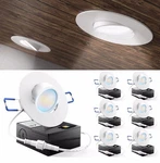Sunco 6 Pack Adjustable Recessed Lighting 3 Inch Led, Angled Directional Eyeb.... Fixed Price $44.98.