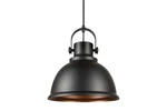 Forte Lighting 7110-01 Black Single 12"W Pendant With Metal Shade. Fixed Price $130.20.