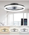 Aqubt Ceiling Fan With Lights And Remote, 20" Modern Low Profile Black. Fixed Price $38.50.