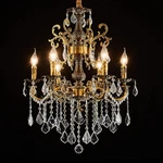 Elegant 6-LIGHT Crystal Chandelier Antique Gold For Dining & Living Rooms. Fixed Price $464.99.