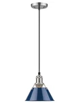 Golden Lighting Orwell Pw Mini Pendant - 7.5" Pewter Navy Blue Shade. Fixed Price $70.00.