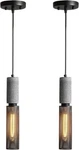 Concrete Linear Pendant Light With Metal Mesh Shade,modern Industrial Hangi.... Fixed Price $48.95.