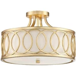 Crystorama 285-GA Graham 3 Light 15 Inch Antique Gold Semi Flush Ceiling. Fixed Price $398.00.