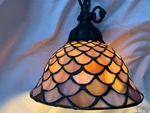 Rare Beautiful 8" Quoizel Tiffany Fishscale Style Ceiling Pendant Hanging Light. Fixed Price $299.99.