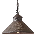 Irvins Country Tinware Stockbridge 12 Inch Pendant Light Kettle Black Punched.... Fixed Price $259.19.