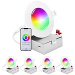 Luxrite 4 Inch Smart Led Recessed Lighting, Rgbw Color Changing, Wifi App And.... Fixed Price $307.90.