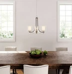 Minka Lavery Parsons Studio 3-LIGHT Chandelier, Brushed Nickel, 4103-84. Fixed Price $70.00.