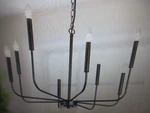 Lnc Modern 8-LIGHT Black Chandelier Rustic Linear Candlestick Ceiling. Fixed Price $71.95.