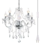 Papaya Plug-in 5 Crystal Hanging Pendant Lights Acrylic Chandelier With Cl. Fixed Price $328.92.