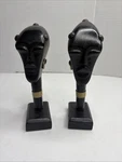 Vintage Hand Carved African Tribal Busts Ebony Wood. East Decorative Art. Fixed Price $79.95.