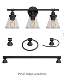 Globe Electric Parker 3-LIGHT Oil Rubbed Bronze 5PC All-in-one Bath Set. Fixed Price $79.00.