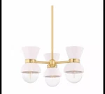 Ferguson Designer Mitzi Gillian Light Semi Flush Brass Pendant H469603-AGB-CCR. Fixed Price $190.00.