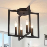 Febeleven 4-LIGHT Black Semi Flush Mount Ceiling Modern Farmhouse Indust. Fixed Price $45.00.