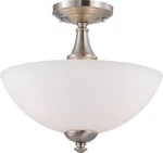 Nuvo Lighting 60/5044 Nickel Patton 3-LIGHT 13"W Semi-flush Bowl Ceiling Fixture. Fixed Price $121.99.