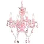 Lalula Mini Chandelier With Acrylic Crystals Pink 4 Light Modern C.... Fixed Price $121.33.