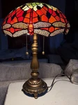 Dale Tiffany Style Dragonfly Stained Glass Table Lamp Working 14 Shade. Fixed Price $99.00.