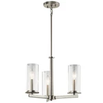 Kichler 43997NI Crosby 18" 3-LIGHT Clear Semi Flsuh Chandelier In Brushed Nickel. Fixed Price $249.97.