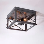 Irvins Tinware Double Ceiling Light With Folded Bars. Fixed Price $148.95.