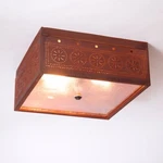 Irvins Country Tinware Square Ceiling Light W/ Chisel Rustic. Fixed Price $185.95.