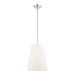Livex Prato Light Pendant, Nickel/off White Hardback 40567-91. Fixed Price $191.96.