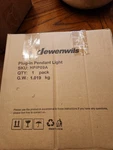 Dewenwils 15 Ft. 1-LIGHT Beige Plug In Pendant With Clear Cord. Fixed Price $25.00.