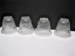 Vintage 4 Clear Glass Shades Etched. Marked With Brite Lite. Fixed Price $15.99.
