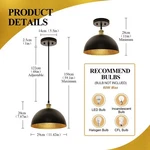 Flynix Black & Gold Leaf Pendant Light Vintage Ceiling Hanging Fixture Led 11.4. Fixed Price $29.95.