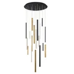 Santana Chandelier 18 Light-black/satin Nickel/antique Brass Finish Eurofase. Fixed Price $2465.00.
