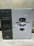 Alsy 11 Matte Black Transitional Semiflush Mount With Clear Glass Faceted Shade. Fixed Price $42.49.