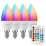 Hekee E12 Led Candelabra Light Bulbs, Color Changing 4 Count (pack Of 1), Rgb. Fixed Price $27.46.