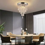 Modern Crystal Chandelier Flush Mount Pendant Ceiling Lamp Fixture 3-LIGHT. Fixed Price $41.00.