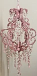 Pink Beaded & Crystal 1-LT Chandelier-maple Leaf Teardrop Prisms W/swags-nib. Fixed Price $49.99.