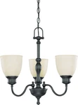 Nuvo Bella 3 Light Aged Bronze Biscotti Glass Chandelier Orig $240. Fixed Price $59.99.