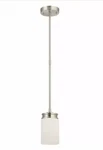 Nuvo 60-4708 Wright 1 Light Mini Pendant Satin White Glass Brushed Nickel. Fixed Price $45.00.