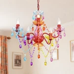 Modern Crystal Chandelier, Elegant 5-LIGHT Small Hanging Fixture. Fixed Price $69.99.