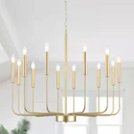 Adsensty 12 Light Painted Gold Candlestick Chandelier Modern Dining Room. Fixed Price $79.99.