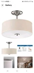Progress Lighting 13 In. Brushed Nickel 2-LIGHT Bedroom Ceiling Drum. Fixed Price $32.66.