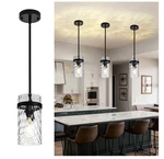3 Pack Black Pendant Lights Kitchen Island Modern Glass Ceiling Lighting Dining. Fixed Price $71.99.
