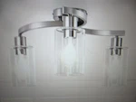 Yansun 12 3-LIGHT Semi Flush Mount Ceiling Brushed Nickel W Clear Glass. Fixed Price $66.45.