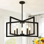 25" Modern Matte Black Chandelier For Dining Room, No Assembly Required. Fixed Price $106.92.