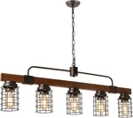 Giluta Industrial Linear Kitchen Island Light, 5-LIGHT Farmhouse Chandelier. Fixed Price $119.00.