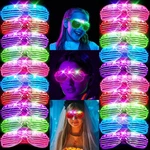 Shqdd 24 Pack Led Glasses, Glow In The Dark Party Supplies, 5 Neon Colorful. Fixed Price $32.34.