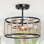 Uolfin Modern 2-LIGHT Antique Brushed Black And Brass Gold Kitchen Ceiling. Fixed Price $199.99.