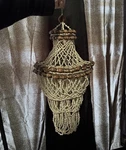 Vintage Sea Shell Art Chandelier Shade Hanging Fixture 22 11" Beach Mcm. Fixed Price $99.00.