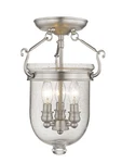 Livex Lighting 5081 Nickel Jefferson 3-LIGHT Semi-flush Ceiling Fixture. Fixed Price $271.96.