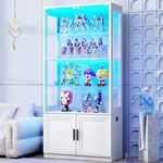 Display Case Removable Glass Shelves & Storage, Curio Cabinet W/3-COLOR Light. Fixed Price $199.99.