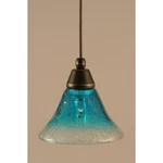 Toltec Lighting Cord Mini Pendant, 7' Teal Crystal Glass 22-DG-458. Fixed Price $140.80.