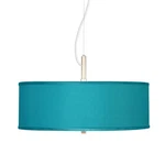 Nickel Pendant Chandelier 20" Modern Teal Blue Faux Silk 3-LIGHT For House Foyer. Fixed Price $324.99.