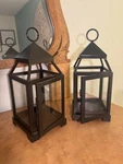 Pottery Barn Malta Indoor Outdoor Footed Steel Lantern W/glass Bronze Finish 12". Fixed Price $48.00.