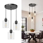 Canmeijia 3-LIGHT Pendant Fixtures Black Glass Lights Kitchen I.... Fixed Price $47.42.